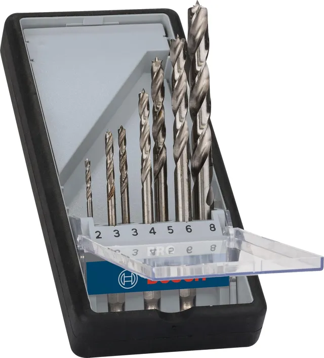 bosch-pro-wood-hss-holzbohrer-set-robust-line-7-teilig-sechskantschaft-2-8-mm-ho image 1