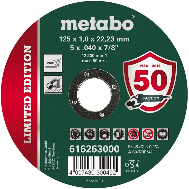 metabo-limited-edition-trennscheibe-125-x-1-0-x-22-23-mm-inox-gerade-ausf-hrung- image 1
