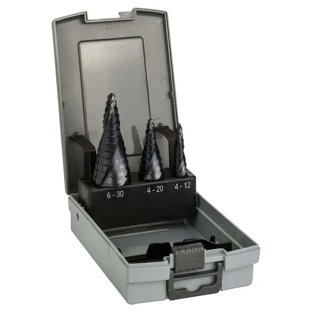 bosch-accessories-professional-3tlg-stufenbohrer-set-hss-altin-mit-3-fl-chen-sch image 1