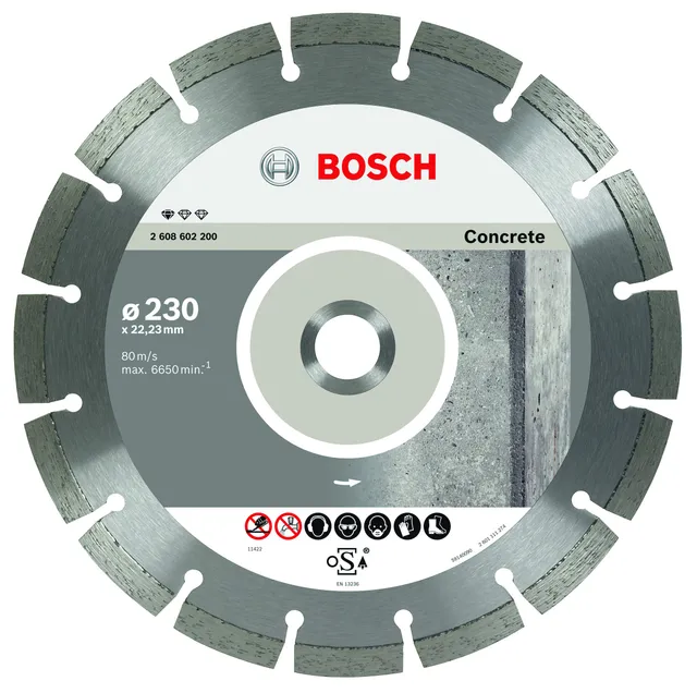 bosch-diamanttrennscheibe-standard-for-concrete-230-mm-f-r-beton-und-porenbeton- image 1