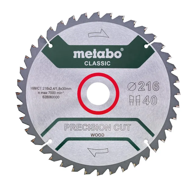 metabo-s-geblatt-precision-cut-wood-classic-216-x-30-mm-z40-wz-5-negativer-spanw image 1