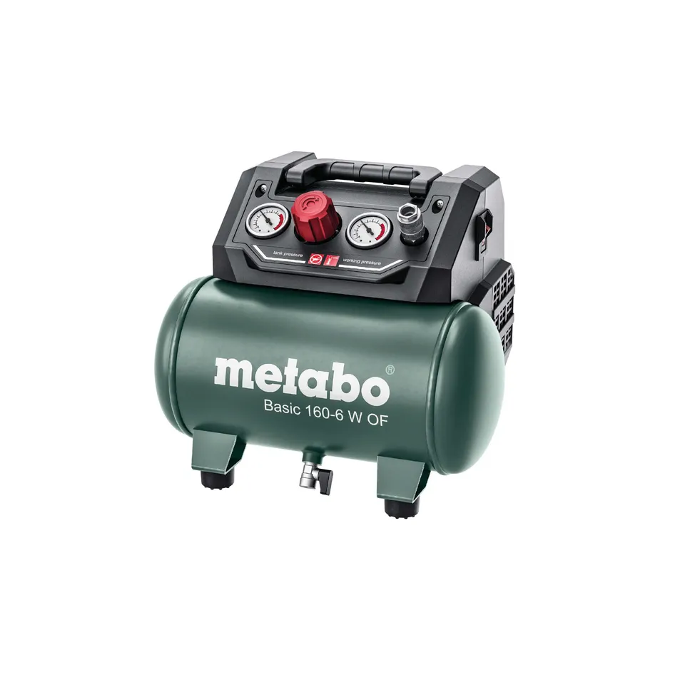 metabo-kompressor-basic-160-6-w-of-6-l-lfreier-druckluftkompressor-8-bar-klappba image 1