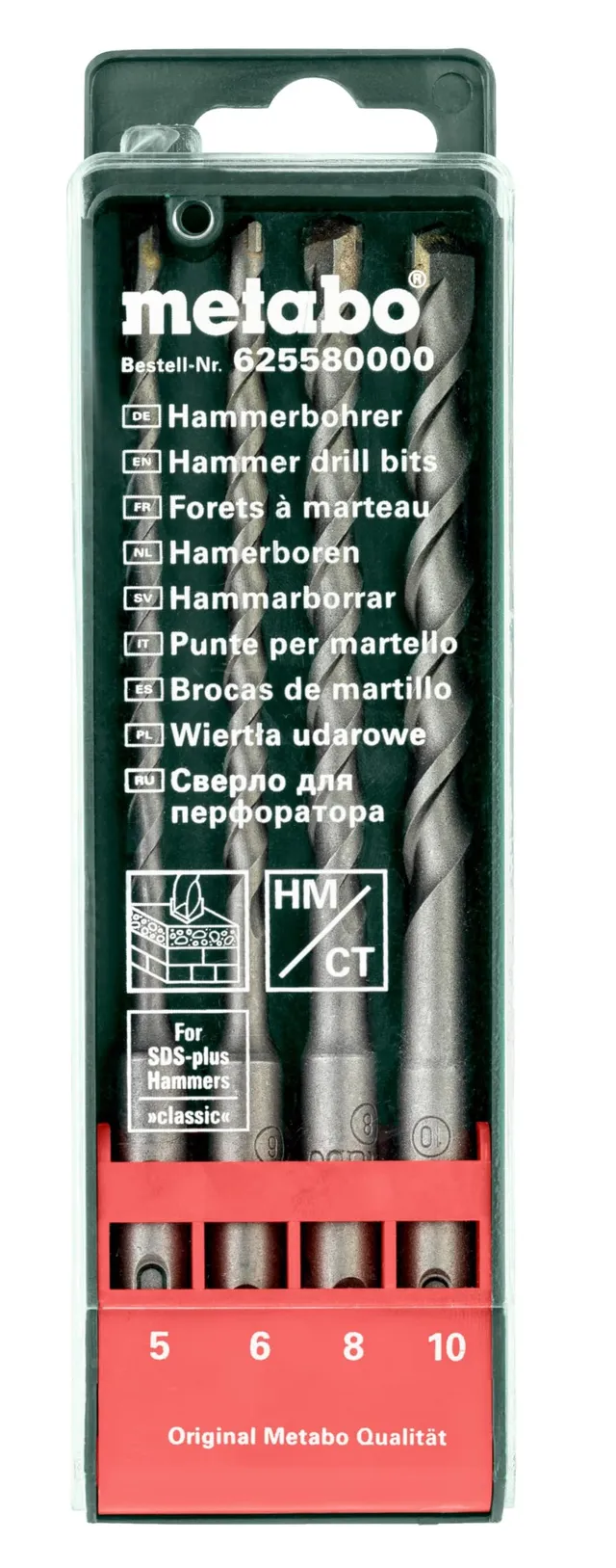 metabo-sds-plus-sp-bohrersatz-4-teiliges-betonbohrer-set-5-6-8-10-mm-160-mm-hart image 1