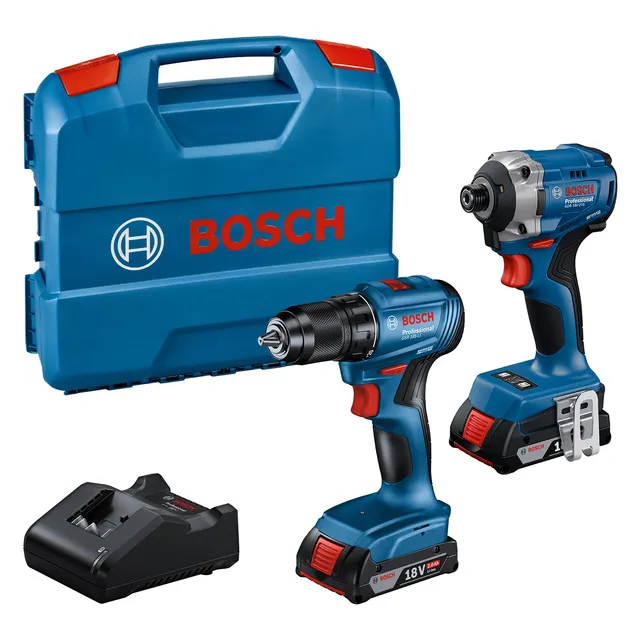 bosch-professional-18v-combo-kit-gdr-18v-215-gsr-185-li-2x-gba-18v-2-0-ah-ladege image 1