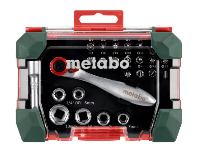 metabo-bit-und-ratschen-box-sp-26-teiliges-bit-set-mit-steckschl-sseln-ratsche-v image 1