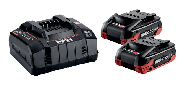 metabo-basis-set-mit-2x-lihdx-4-0-ah-akku-18-v-tabless-technologie-und-asc-145-s image 1