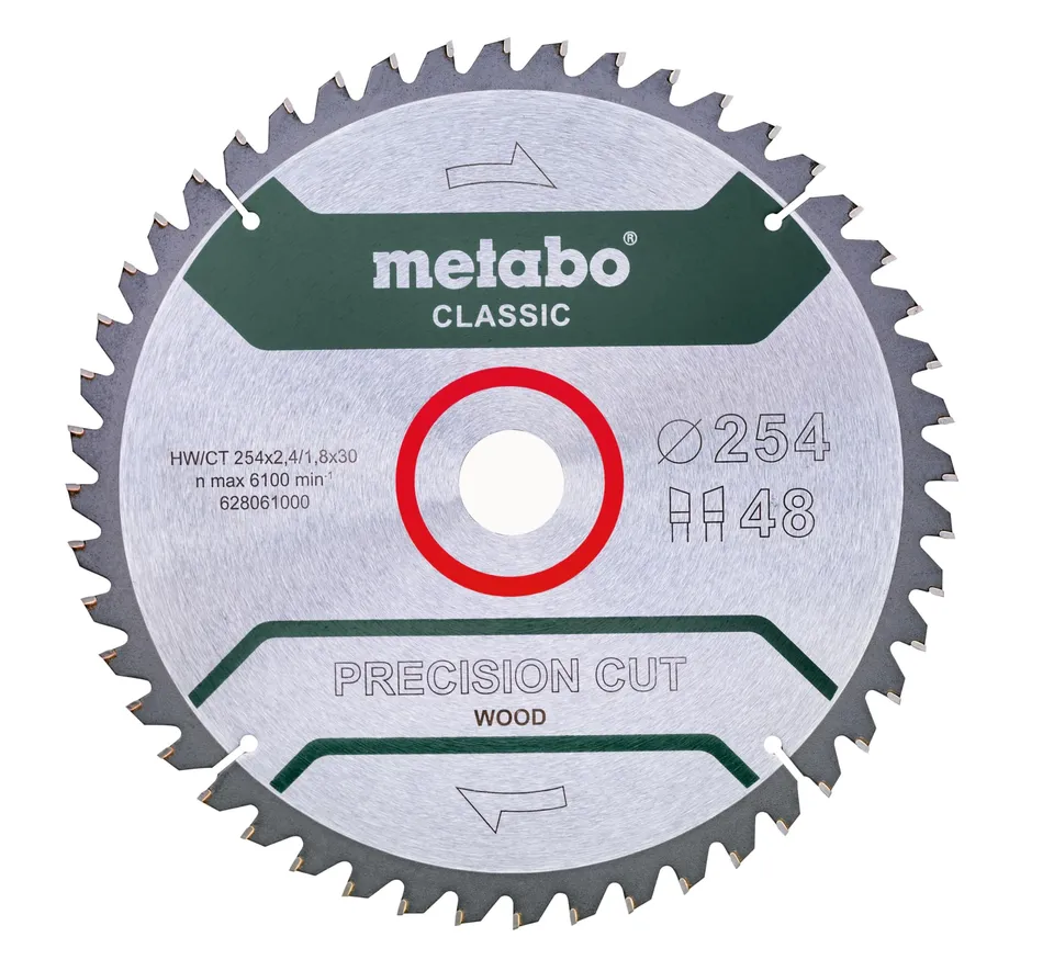 metabo-kreiss-geblatt-precision-cut-wood-classic-254-x-30-mm-z48-wz-hw-ct-hartme image 1