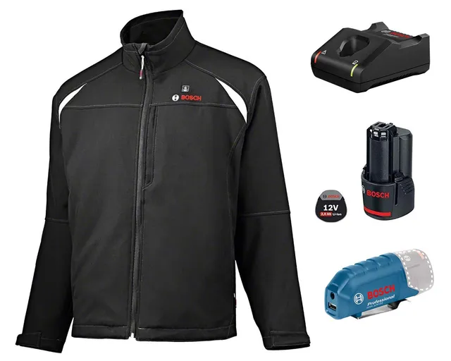 bosch-professional-ghj-12-18v-beheizbare-softshell-jacke-unisex-inkl-2-0-ah-akku image 1