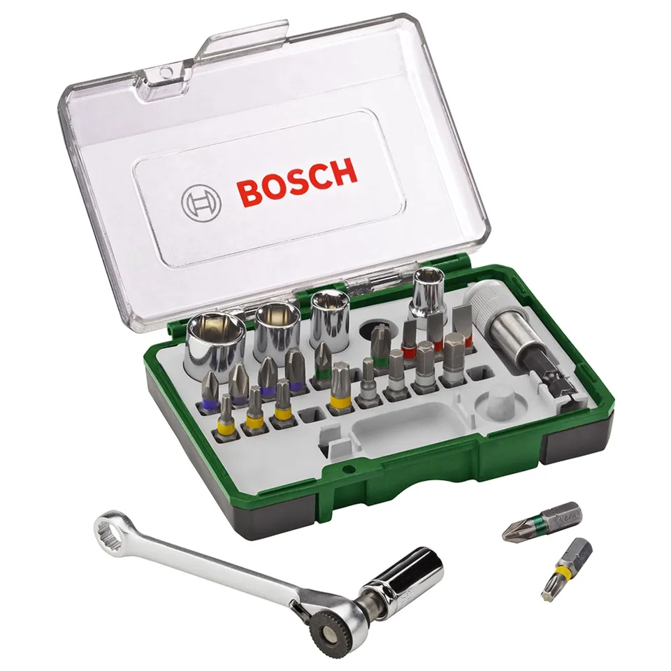 bosch-promoline-27-teiliges-schrauberbit-und-ratschen-set-ph-pz-hex-torx-schlitz image 1