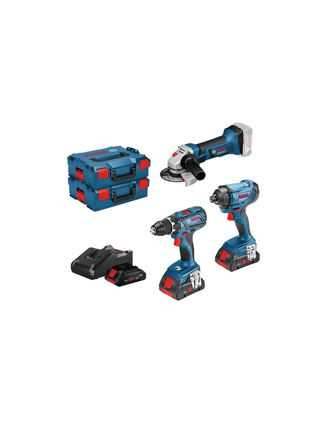 bosch-professional-18v-system-3-ger-te-set-gsr-18v-28-akku-bohrschrauber-gdr-18v image 1