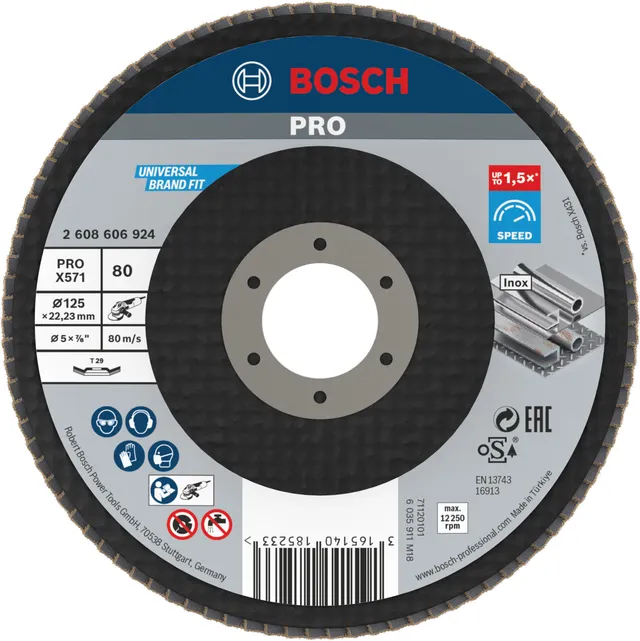 bosch-pro-metal-x571-f-cherschleifscheibe-125-mm-k-rnung-80-abgewinkelt-f-r-stah image 1