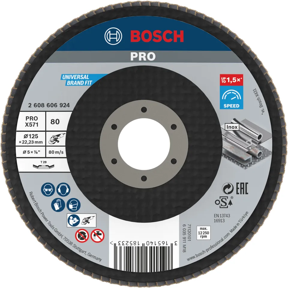 bosch-pro-metal-x571-f-cherschleifscheibe-125-mm-k-rnung-80-abgewinkelt-f-r-stah image 1