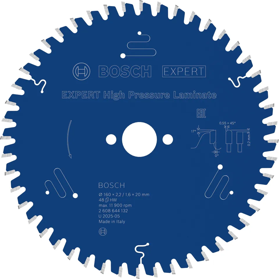 bosch-expert-high-pressure-laminate-kreiss-geblatt-160-x-20-mm-z48-f-r-handkreis image 1
