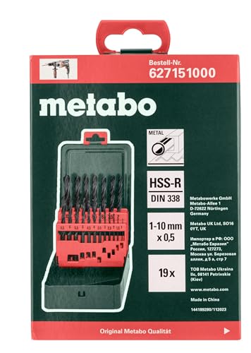 metabo-hss-r-bohrerkassette-sp-19-teiliges-metallbohrer-set-1-10-mm-rollgewalzte image 7