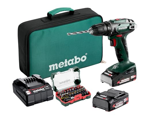 metabo-bs-18-akku-bohrschrauber-set-18-v-2-akkus-2-0-ah-ladeger-t-32-teilige-bit image 5
