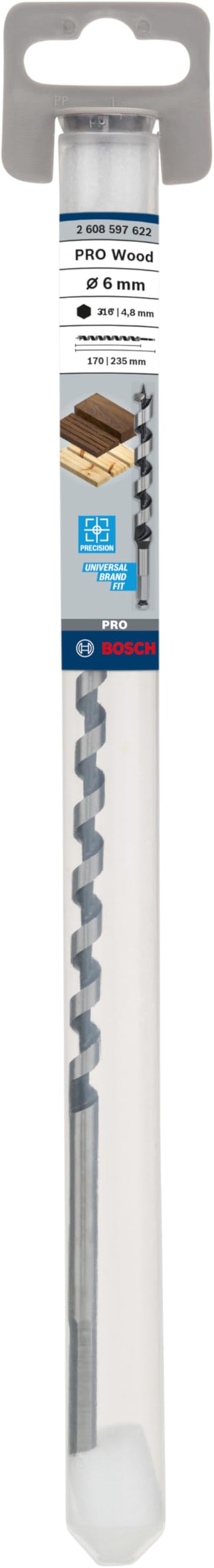 bosch-professional-pro-wood-holzschlangenbohrer-6-00-mm-6-x-170-x-235-mm-sechska image 2