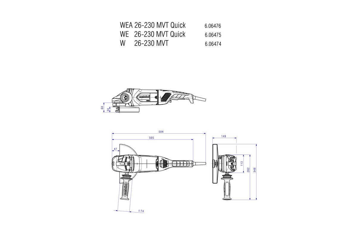 metabo-we-26-230-mvt-quick-winkelschleifer-230-mm-2-600-w-marathon-motor-werkzeu image 7