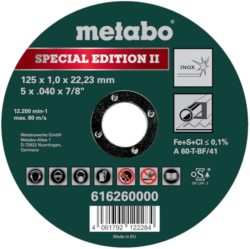 metabo-special-edition-ii-inox-trennscheibe-125-x-1-0-x-22-23-mm-tf-41-616260000 image 2
