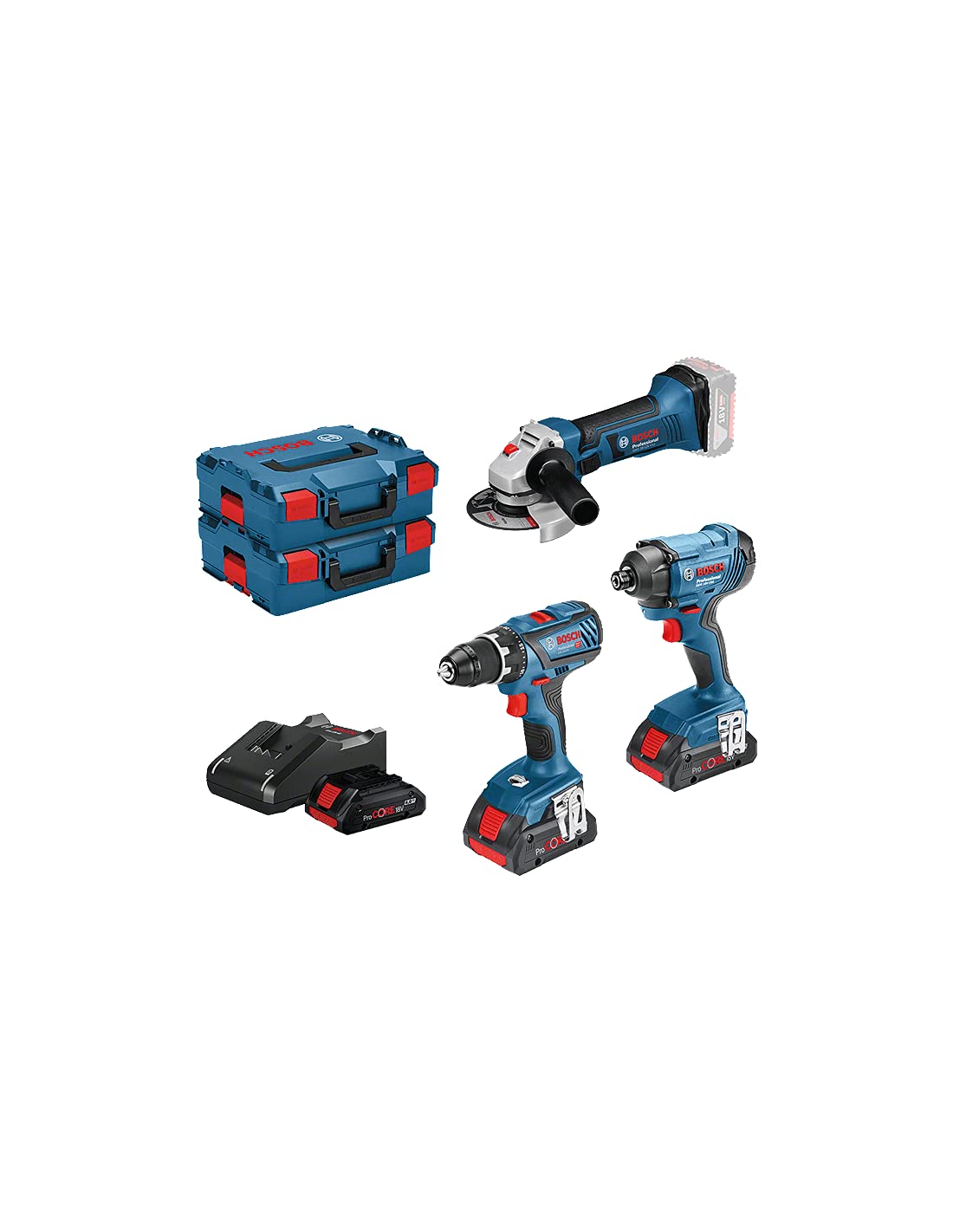 bosch-professional-18v-system-3-ger-te-set-gsr-18v-28-akku-bohrschrauber-gdr-18v image 1
