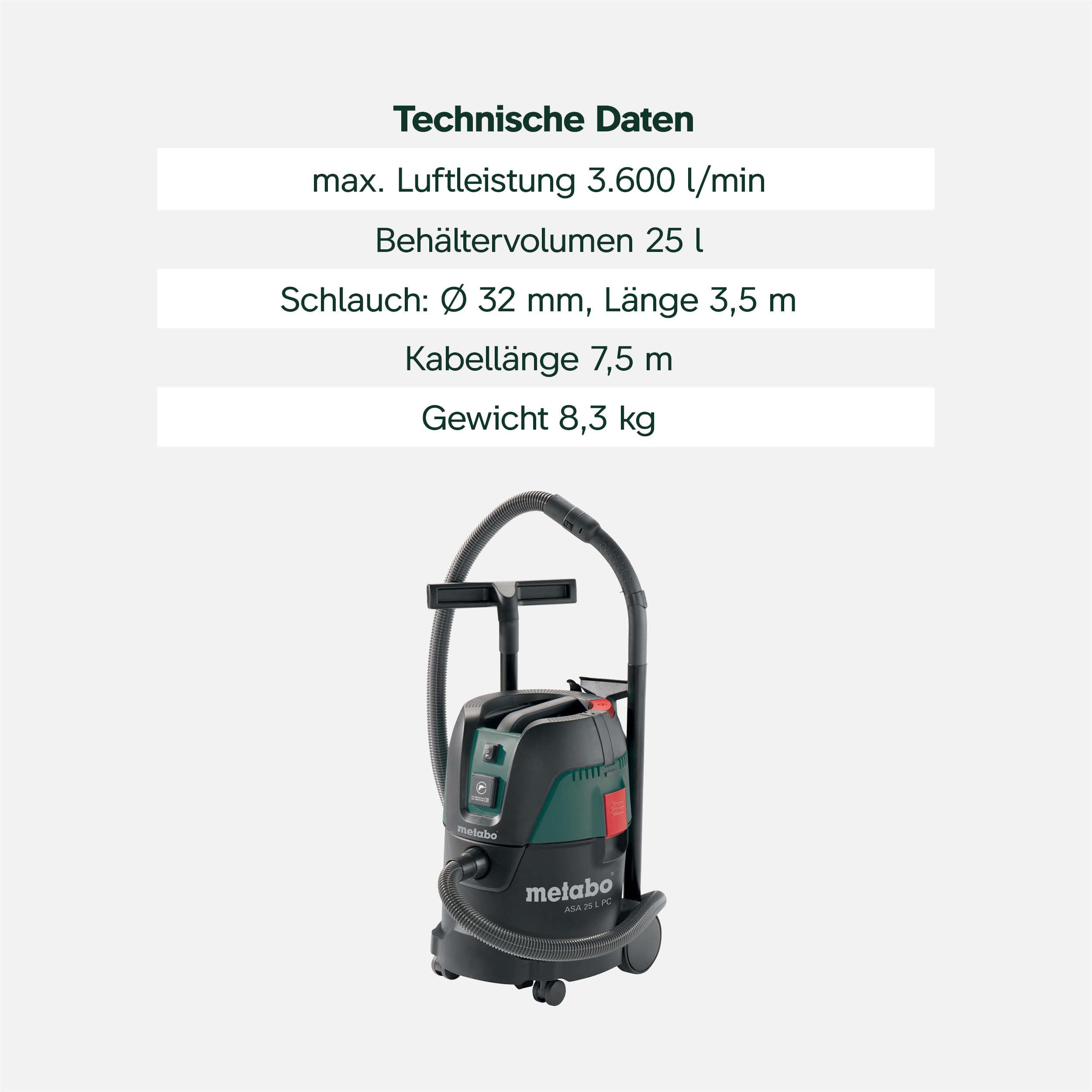 metabo-allessauger-asa-25-l-pc-nass-trockensauger-der-staubklasse-l-mit-presscle image 4