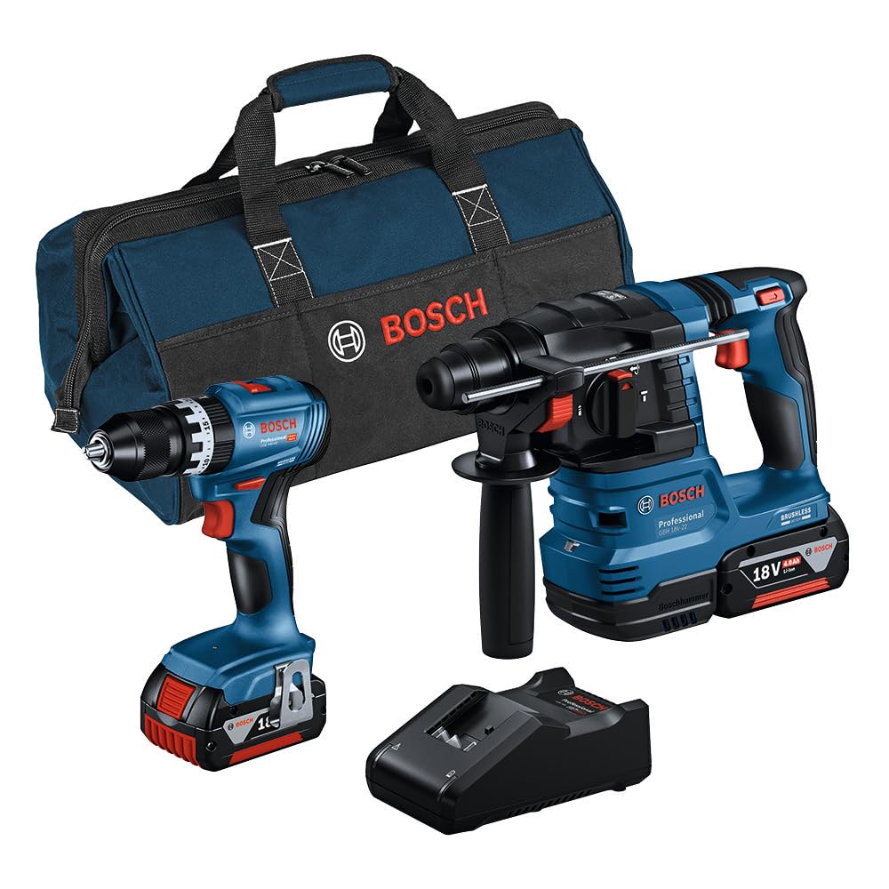 bosch-professional-18v-system-combo-kit-akku-schlagbohrschrauber-gsb-18v-45-bohr image 1