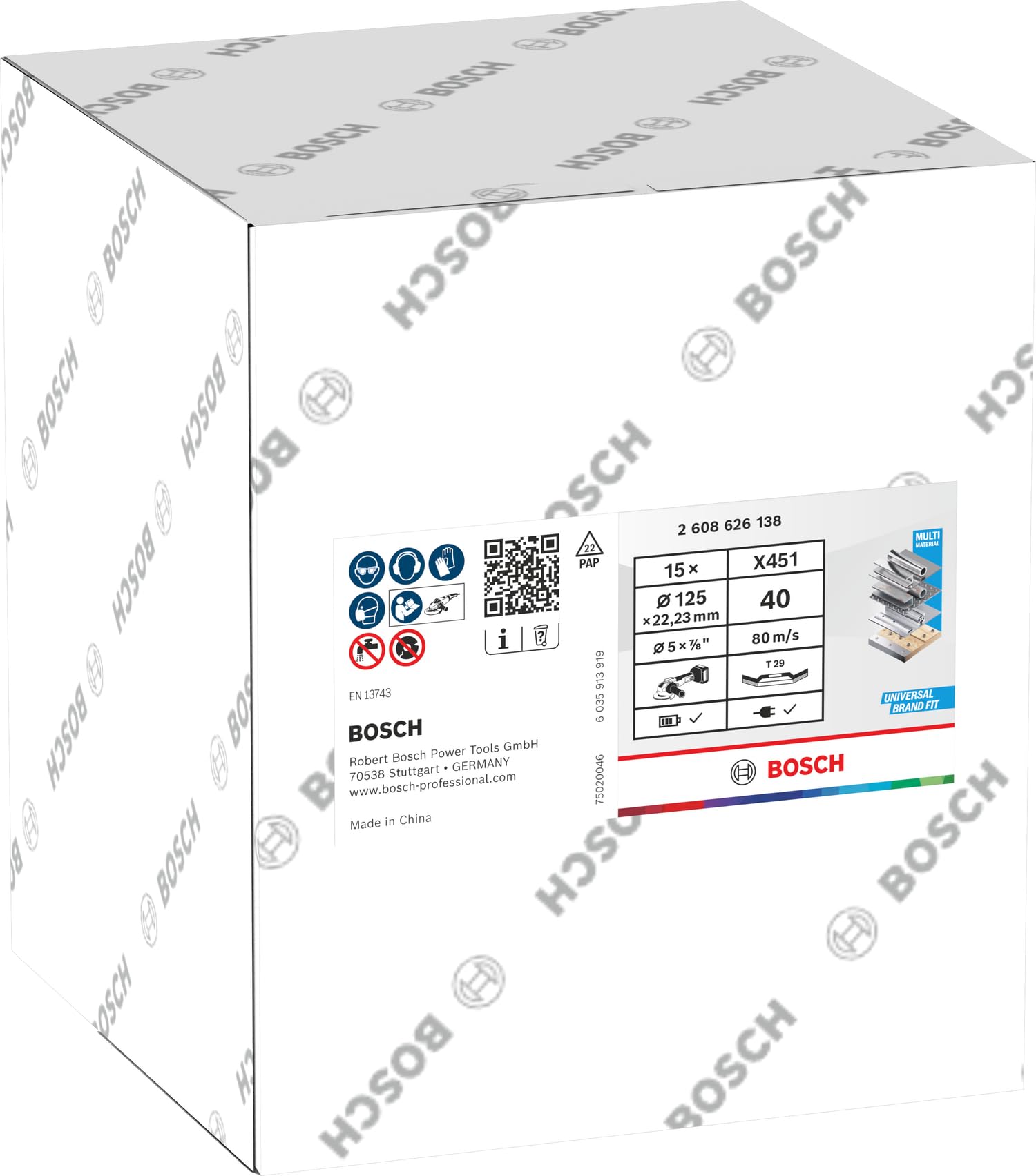 bosch-x451-f-cherschleifscheiben-set-15-tlg-k40-k60-125-x-22-23-mm-f-r-winkelsch image 4