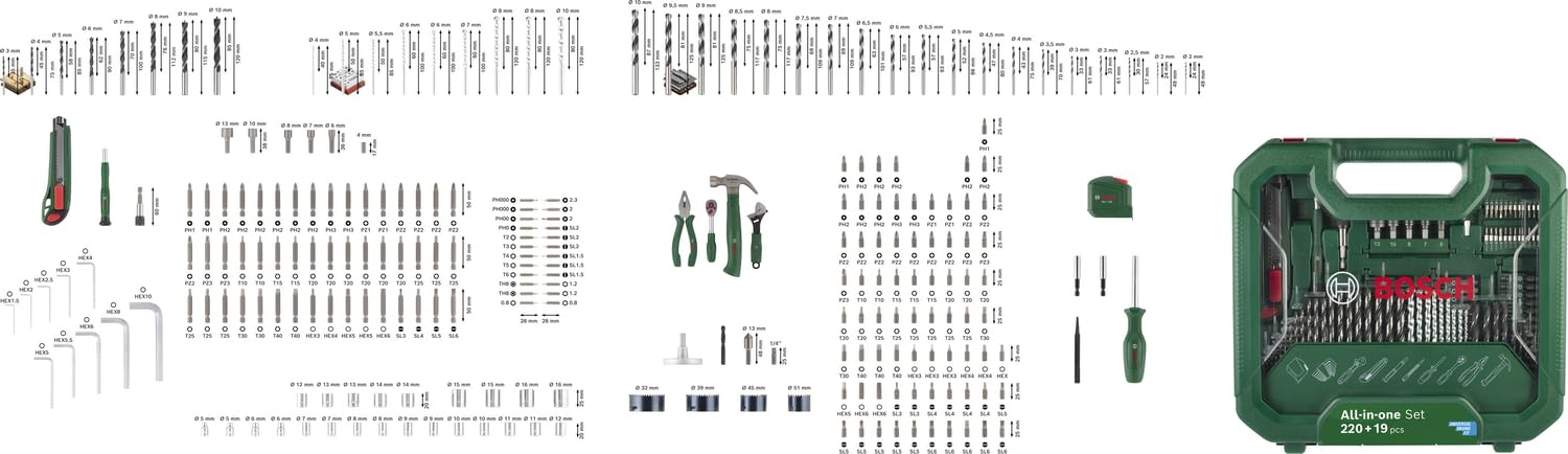 bosch-all-in-one-set-239-teilig-schraubendreher-und-bohrer-zubeh-r-f-r-schrauben image 2