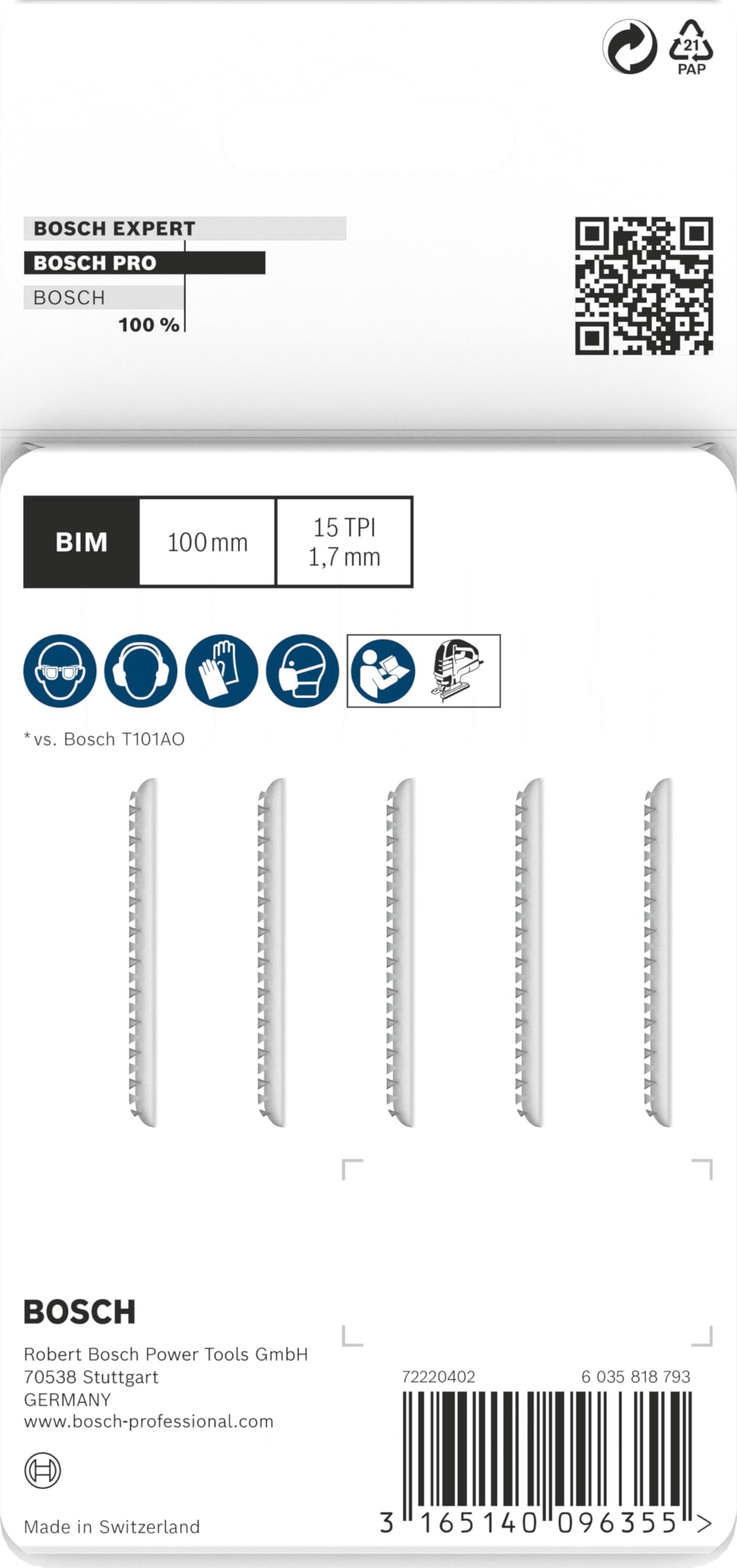 bosch-pro-hardwood-clean-t101aif-stichs-geblatt-5er-pack-f-r-hartholz-multiplex- image 4