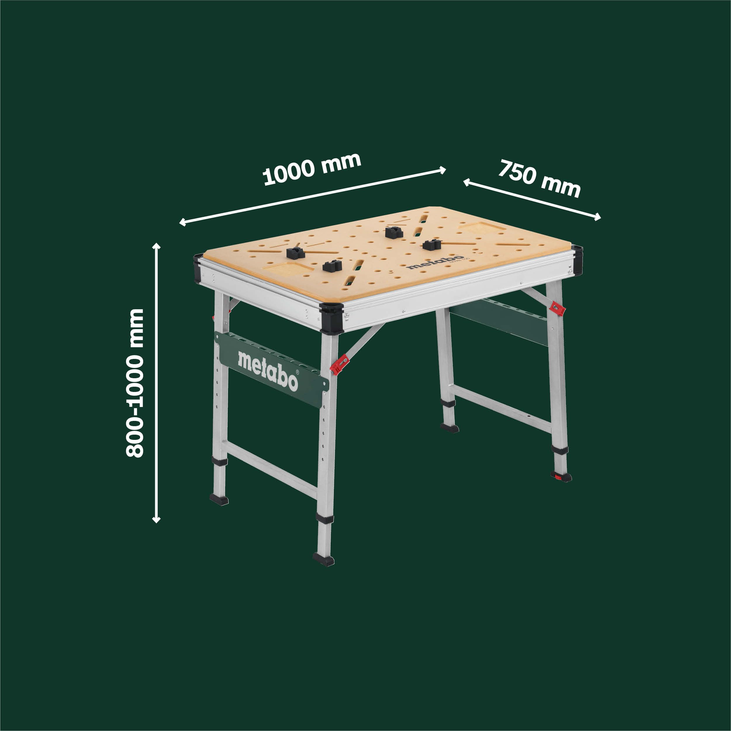 metabo-multifunktionstisch-mwb-100-klappbare-werkbank-mobiler-s-gebock-bis-120-k image 6