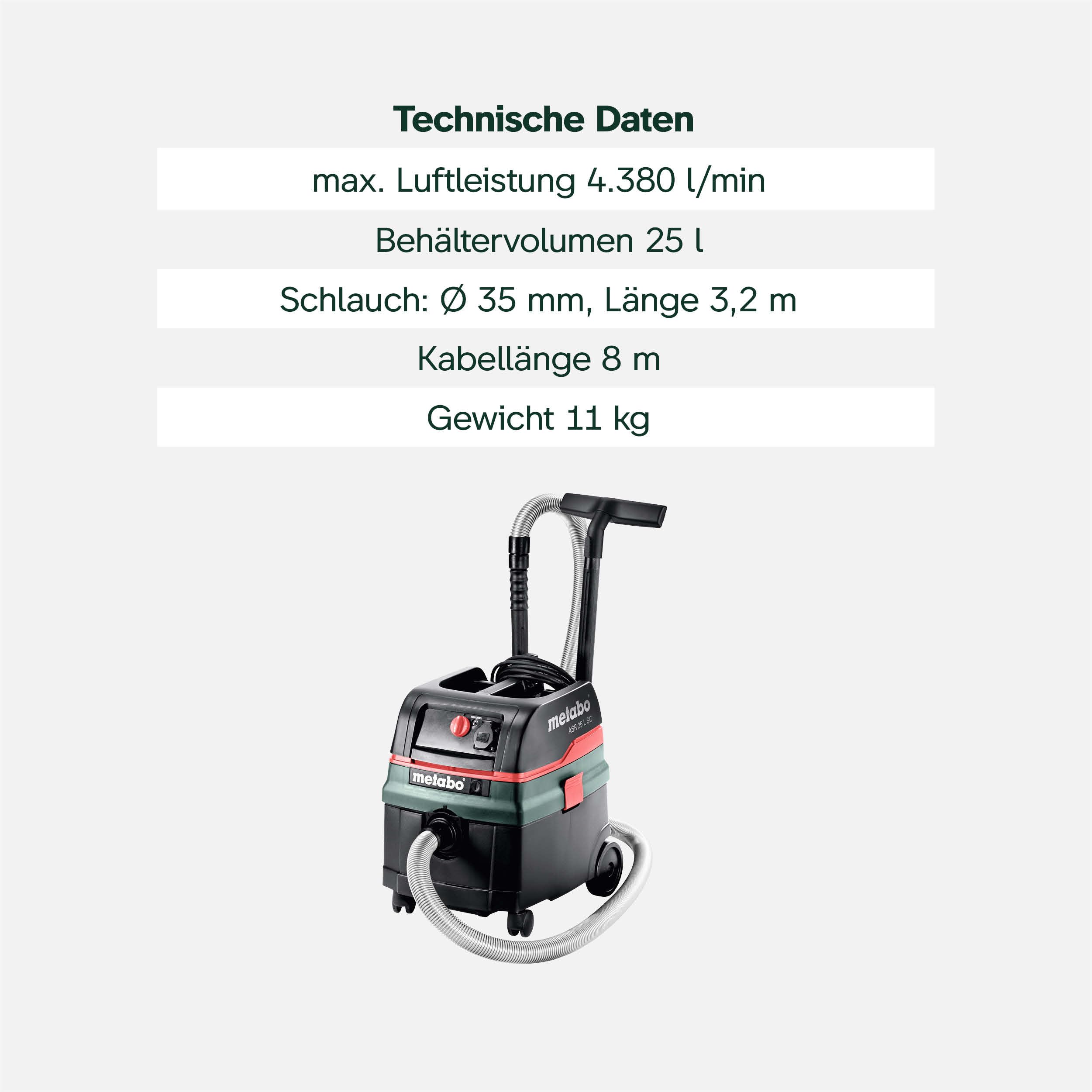 metabo-asr-25-l-sc-selfclean-nass-trockensauger-staubklasse-l-1400-w-25-l-beh-lt image 4