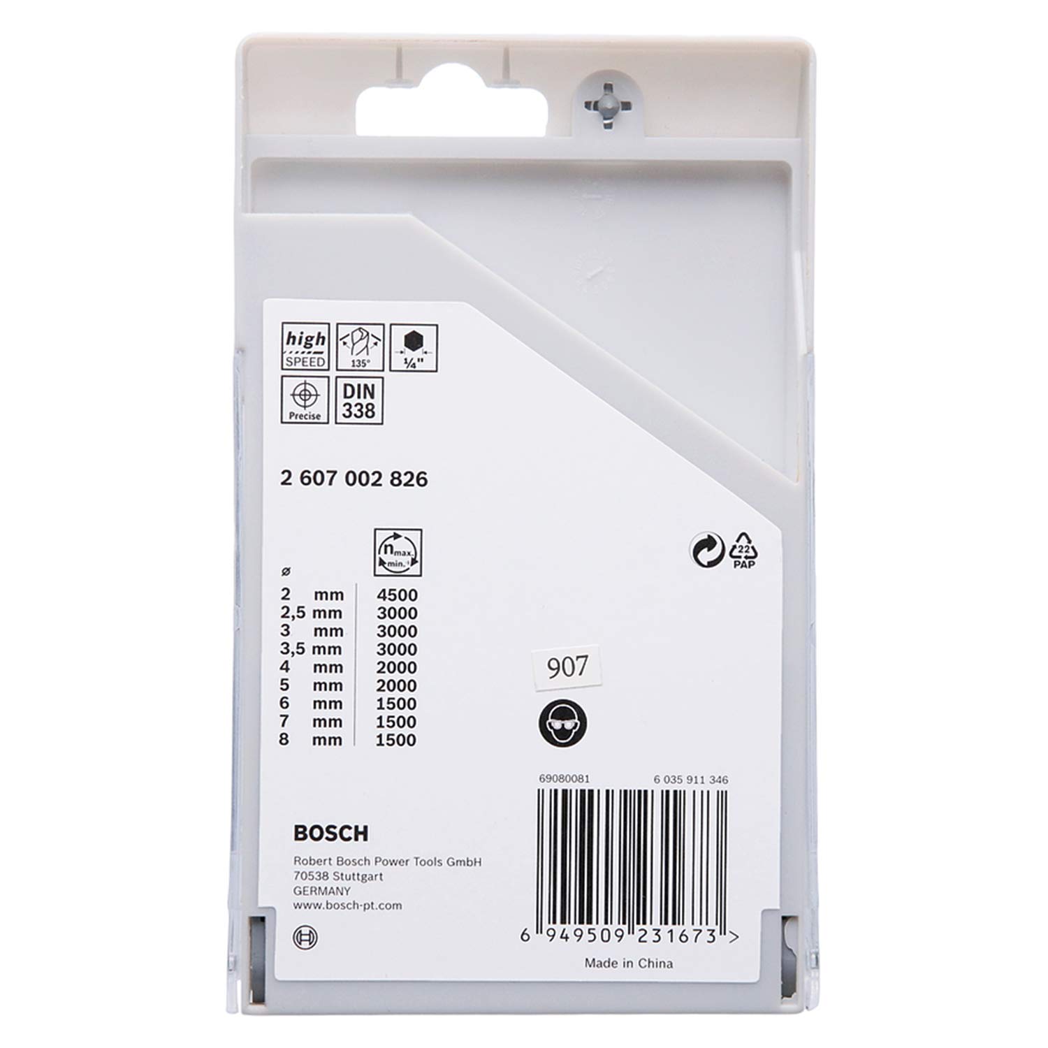 bosch-professional-9-tlg-pointteq-sechskantbohrer-set-hss-metallbohrer-2-8-mm-mi image 2