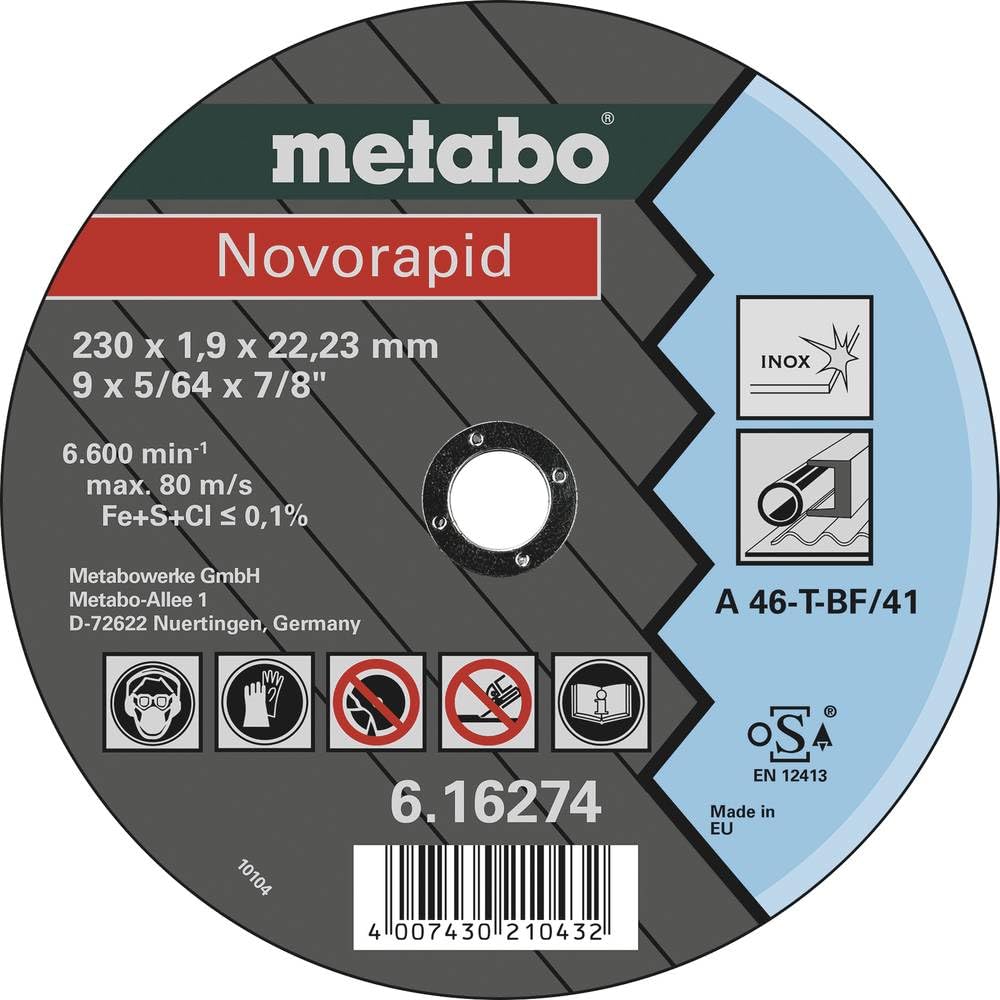 metabo-novorapid-trennscheibe-230-x-1-9-x-22-23-mm-inox-tf-41-616274000-25-st-ck image 1