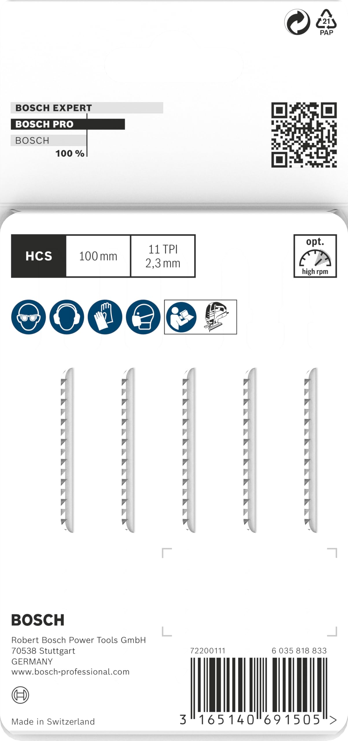 bosch-professional-pro-plastics-pvc-clean-t102h-stichs-geblatt-set-5-teilig-100- image 4