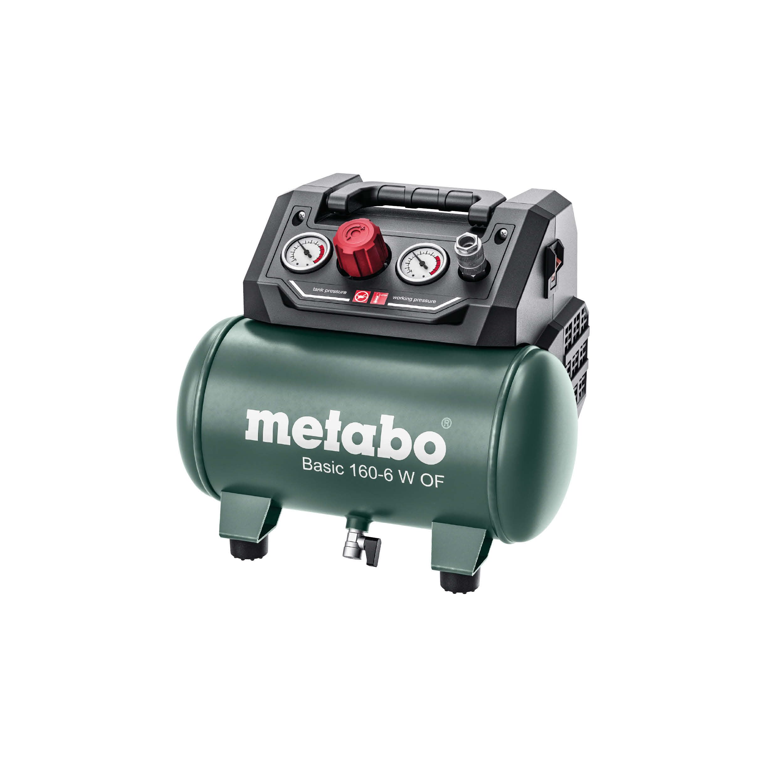 metabo-kompressor-basic-160-6-w-of-6-l-lfreier-druckluftkompressor-8-bar-klappba image 1