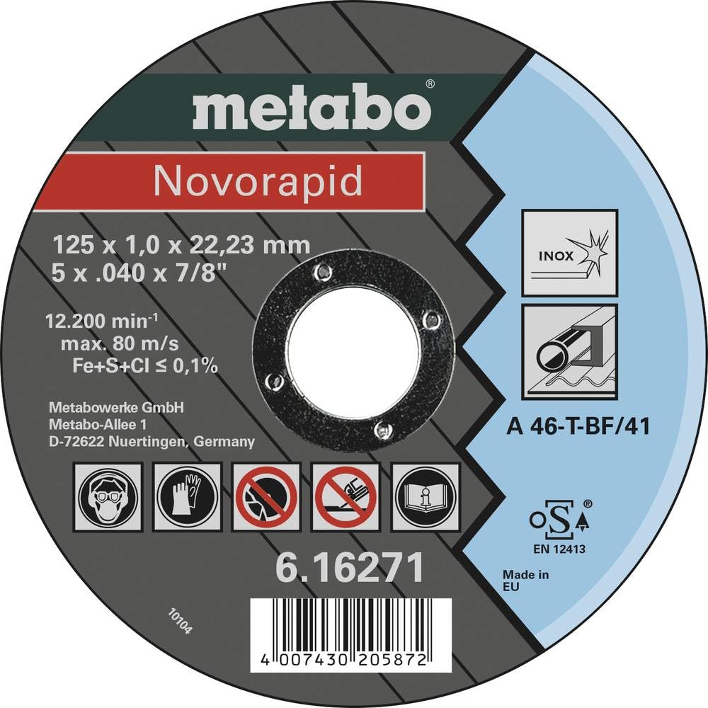 metabo-novorapid-trennscheibe-125-x-1-0-x-22-23-mm-inox-tf-41-gerade-ausf-hrung- image 1
