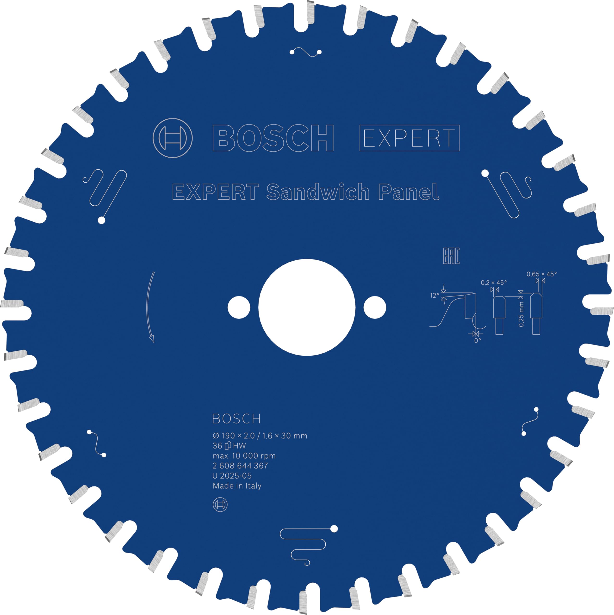 bosch-professional-expert-for-sandwich-panel-kreiss-geblatt-190-x-30-x-2-mm-36-z image 1