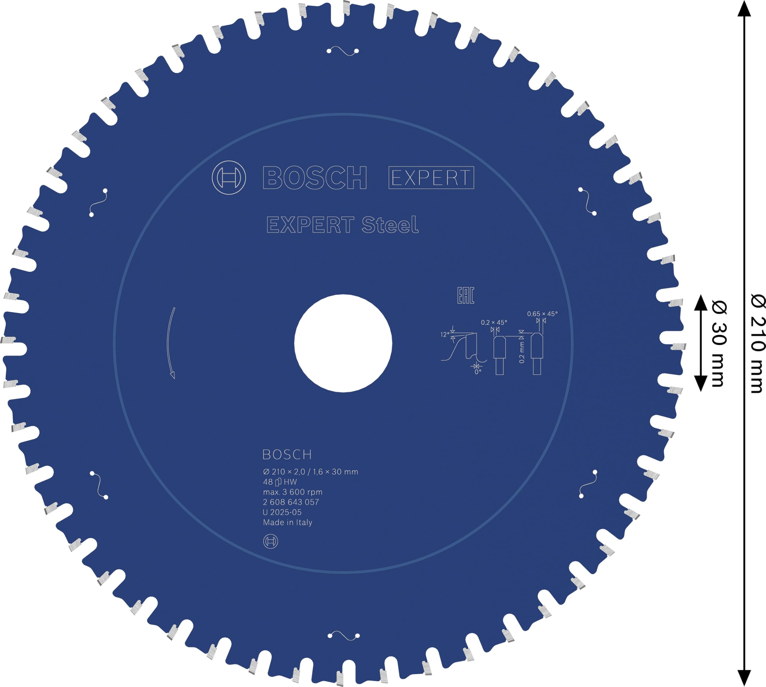 bosch-expert-for-steel-kreiss-geblatt-210-x-30-mm-48-z-hne-f-r-metall-trockensch image 3