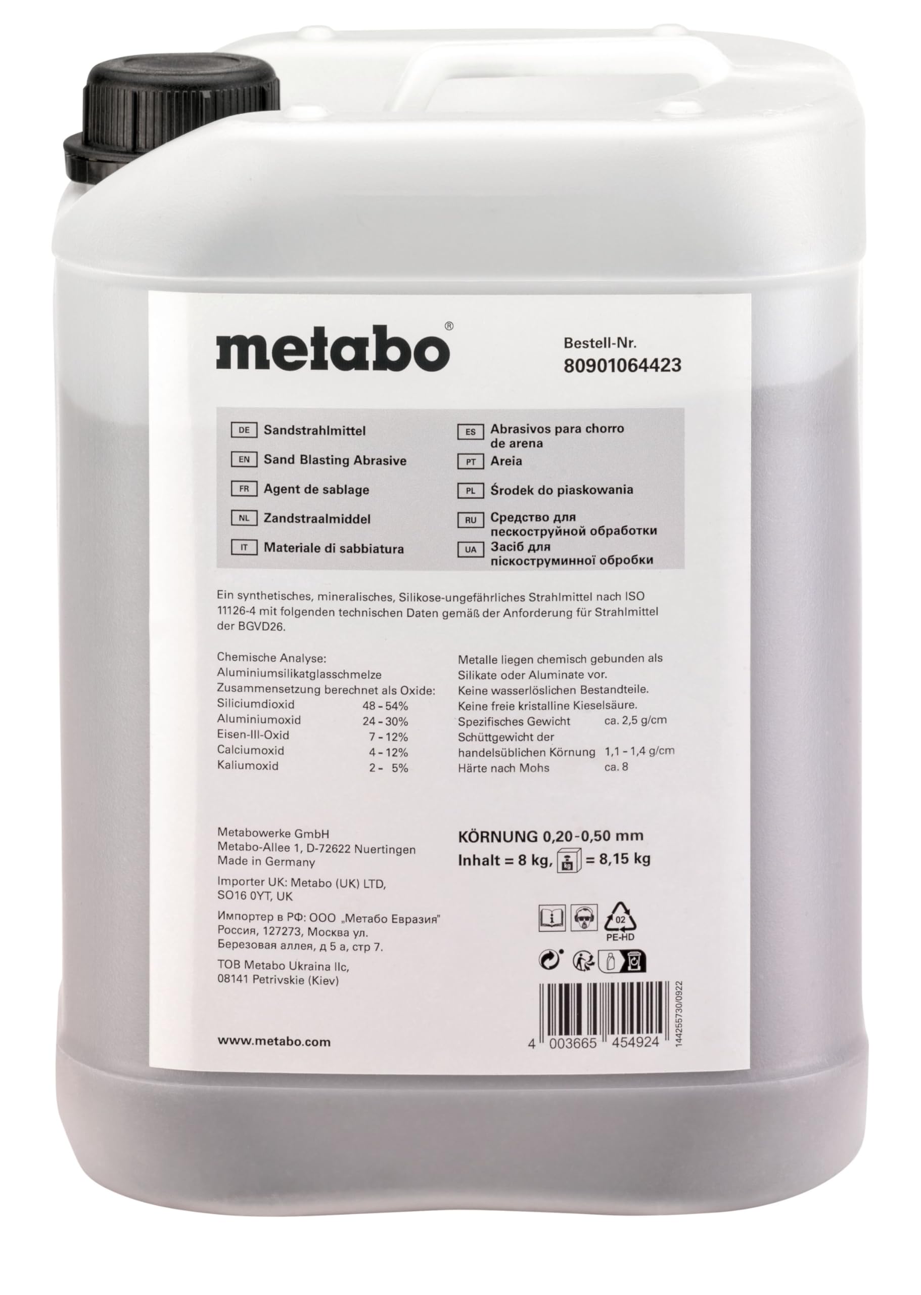 metabo-sandstrahlmittel-8-kg-0901064423-strahlgut-aus-aluminiumsilikatglasschmel image 2