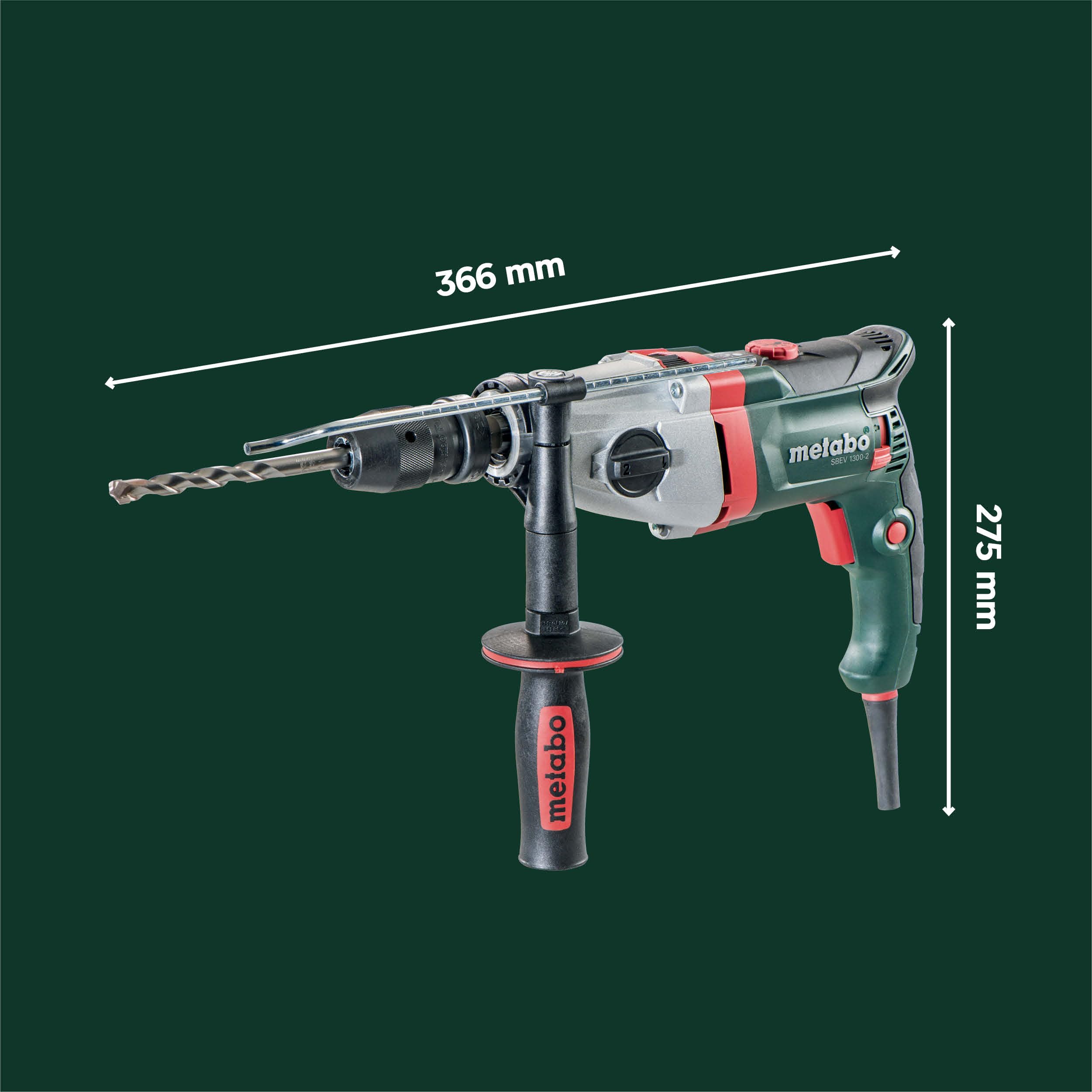 metabo-sbev-1300-2-schlagbohrmaschine-600785500-1300-w-zweigang-impulsbetrieb-ko image 6