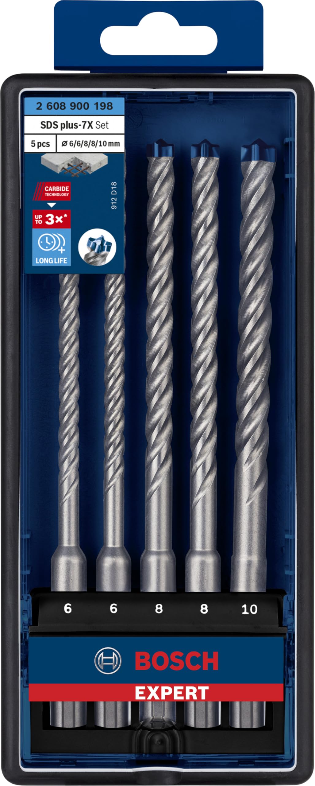 bosch-professional-expert-sds-plus-7x-hammerbohrer-set-5-teilig-6-6-8-8-10-mm-mi image 2