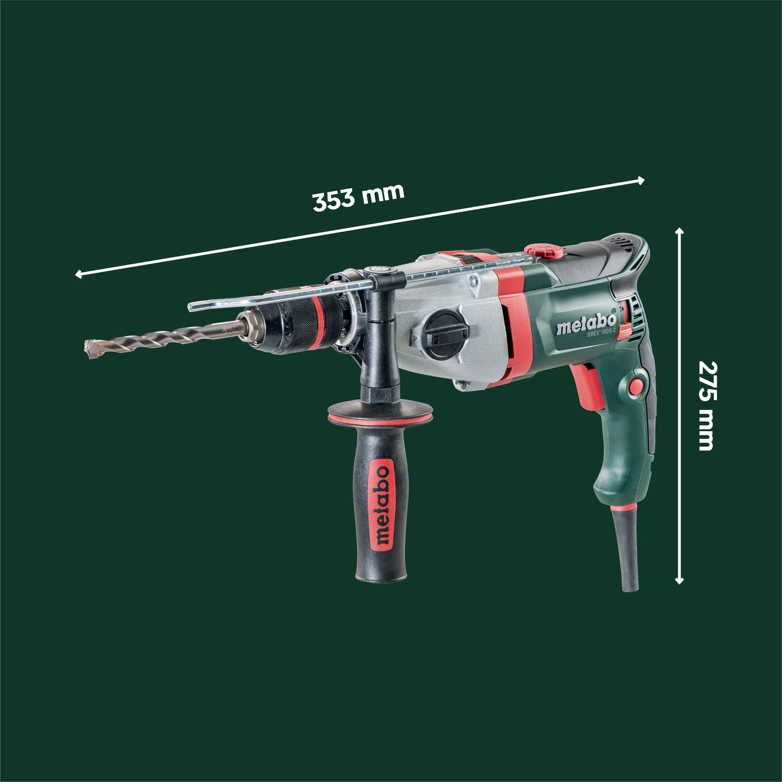 metabo-sbev-1000-2-schlagbohrmaschine-1010-w-mit-metabox-zweigang-getriebe-s-aut image 6