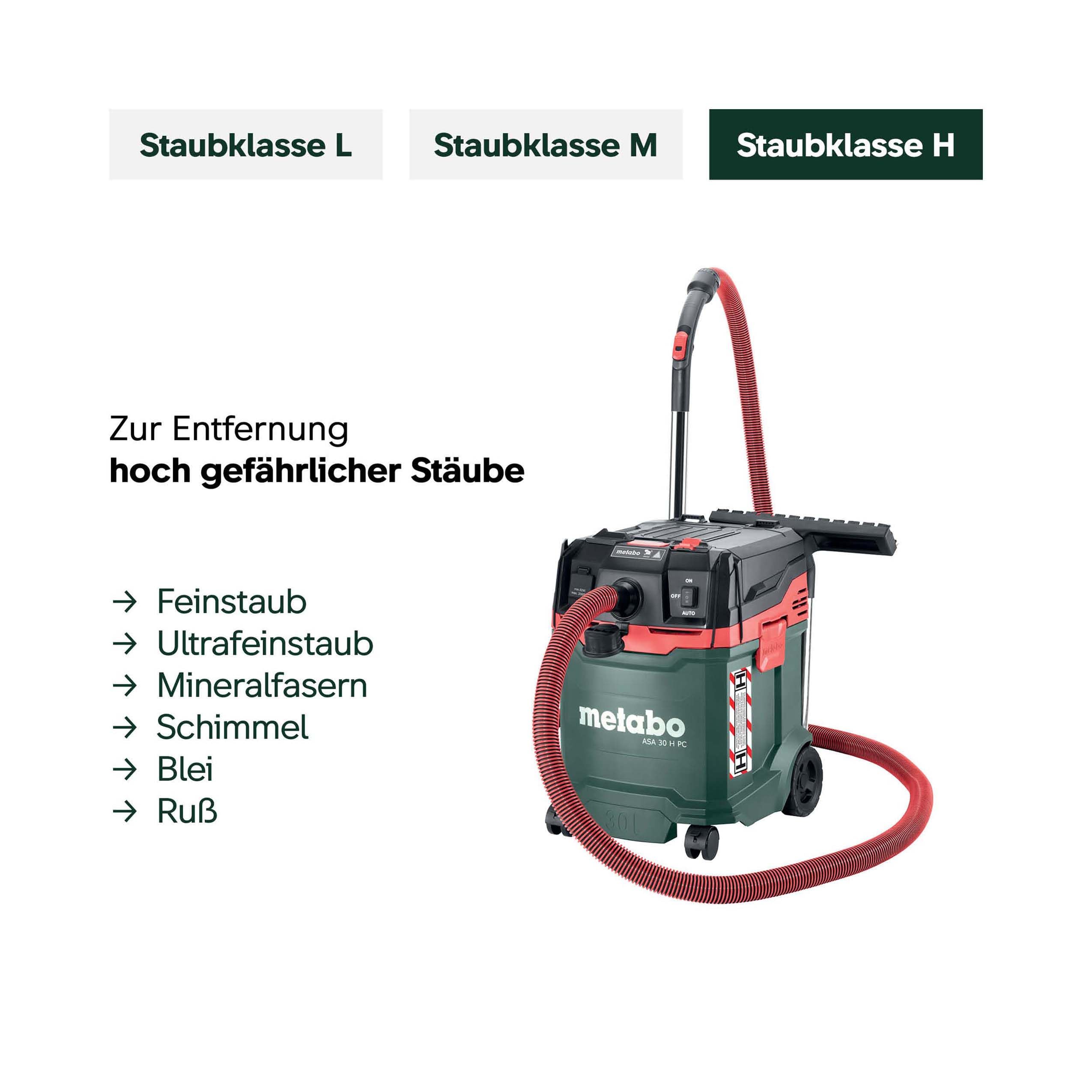 metabo-asa-30-h-pc-allessauger-nass-trockensauger-staubklasse-h-1200-w-30-l-beh- image 4