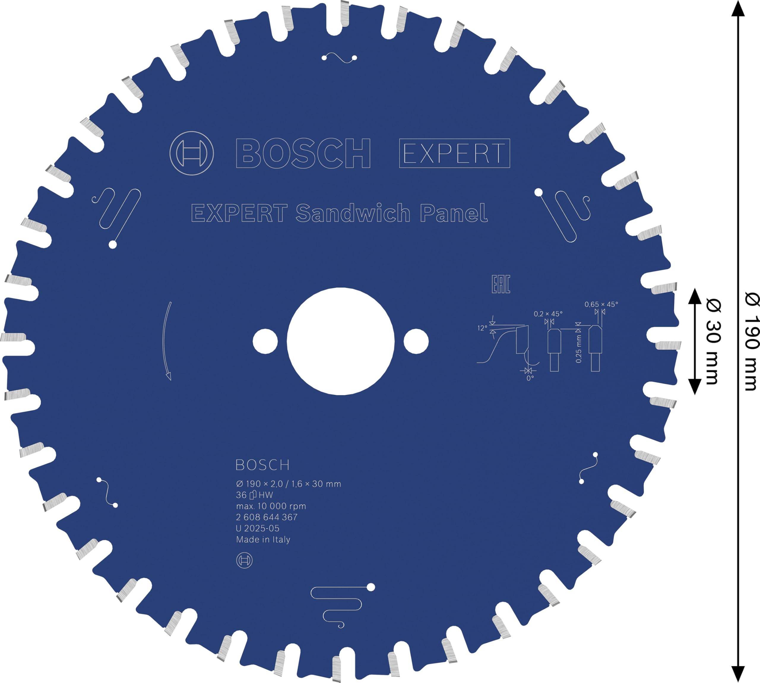 bosch-professional-expert-for-sandwich-panel-kreiss-geblatt-190-x-30-x-2-mm-36-z image 3