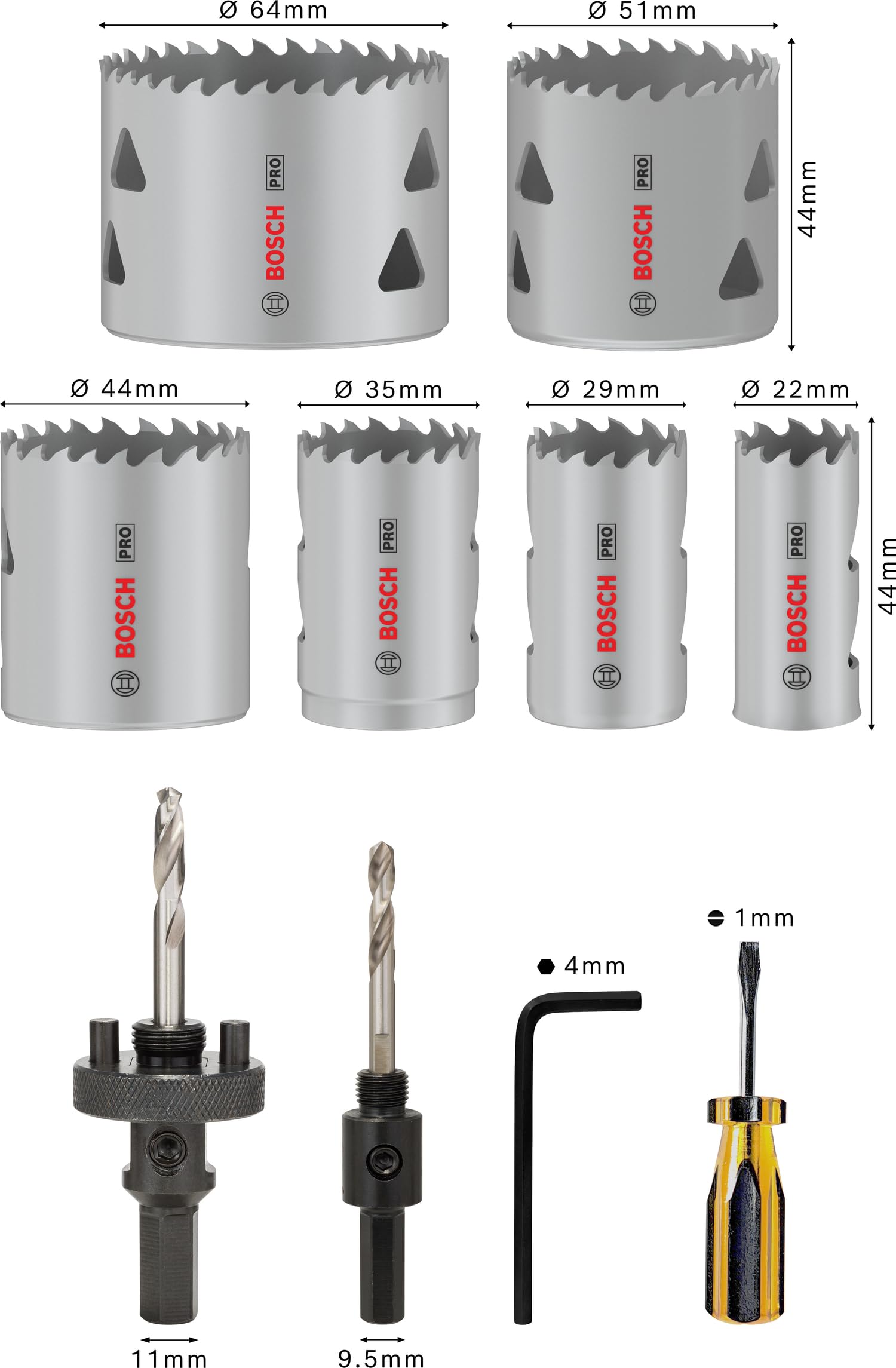 bosch-professional-12-tlg-pro-multi-material-lochs-ge-set-22-64-mm-mit-standarda image 3