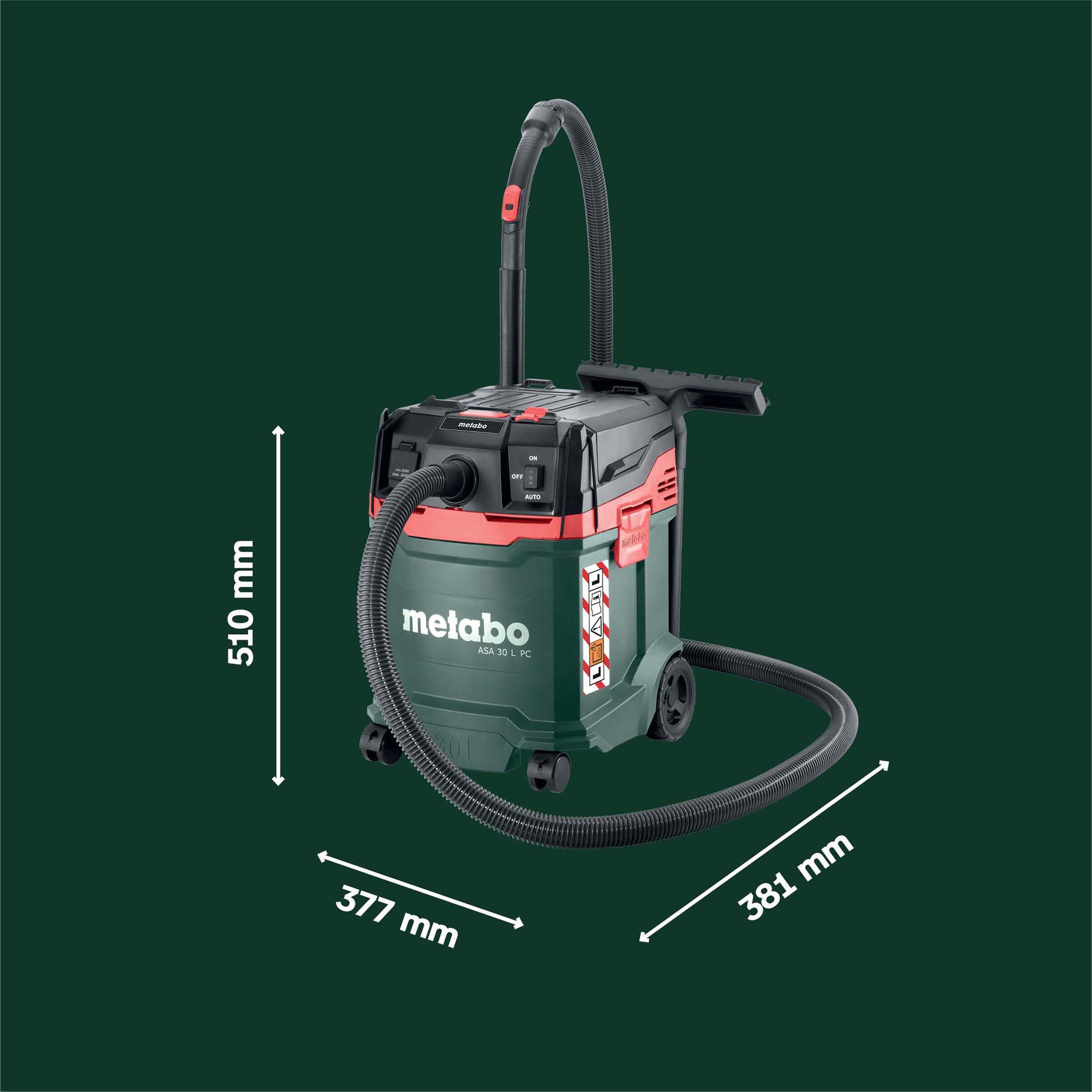 metabo-asa-30-l-pc-allessauger-nass-trockensauger-staubklasse-l-1200-w-pressclea image 4