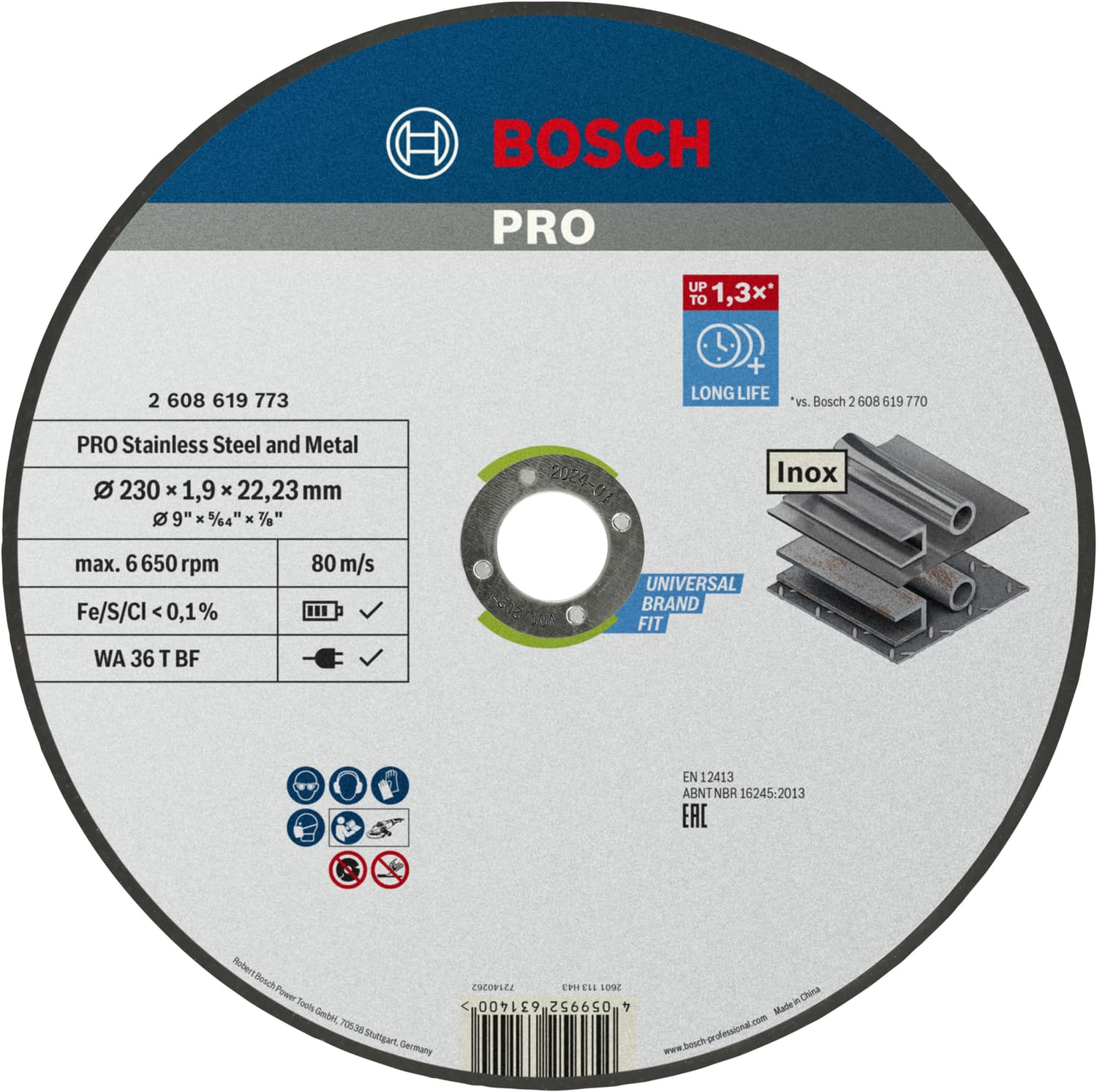 bosch-professional-standard-for-inox-trennscheibe-230-x-1-9-x-22-23-mm-gerade-f- image 1