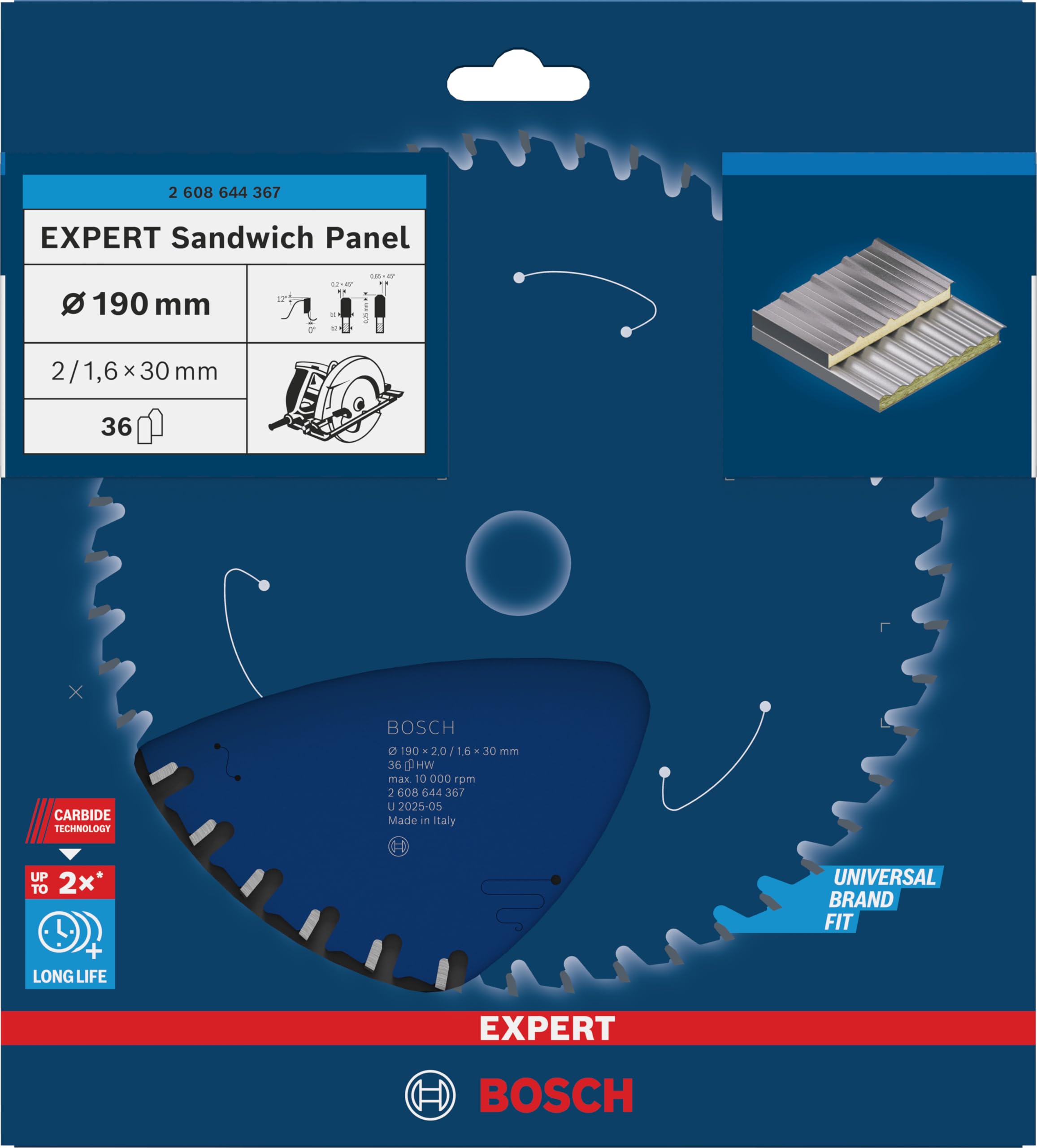 bosch-professional-expert-for-sandwich-panel-kreiss-geblatt-190-x-30-x-2-mm-36-z image 2