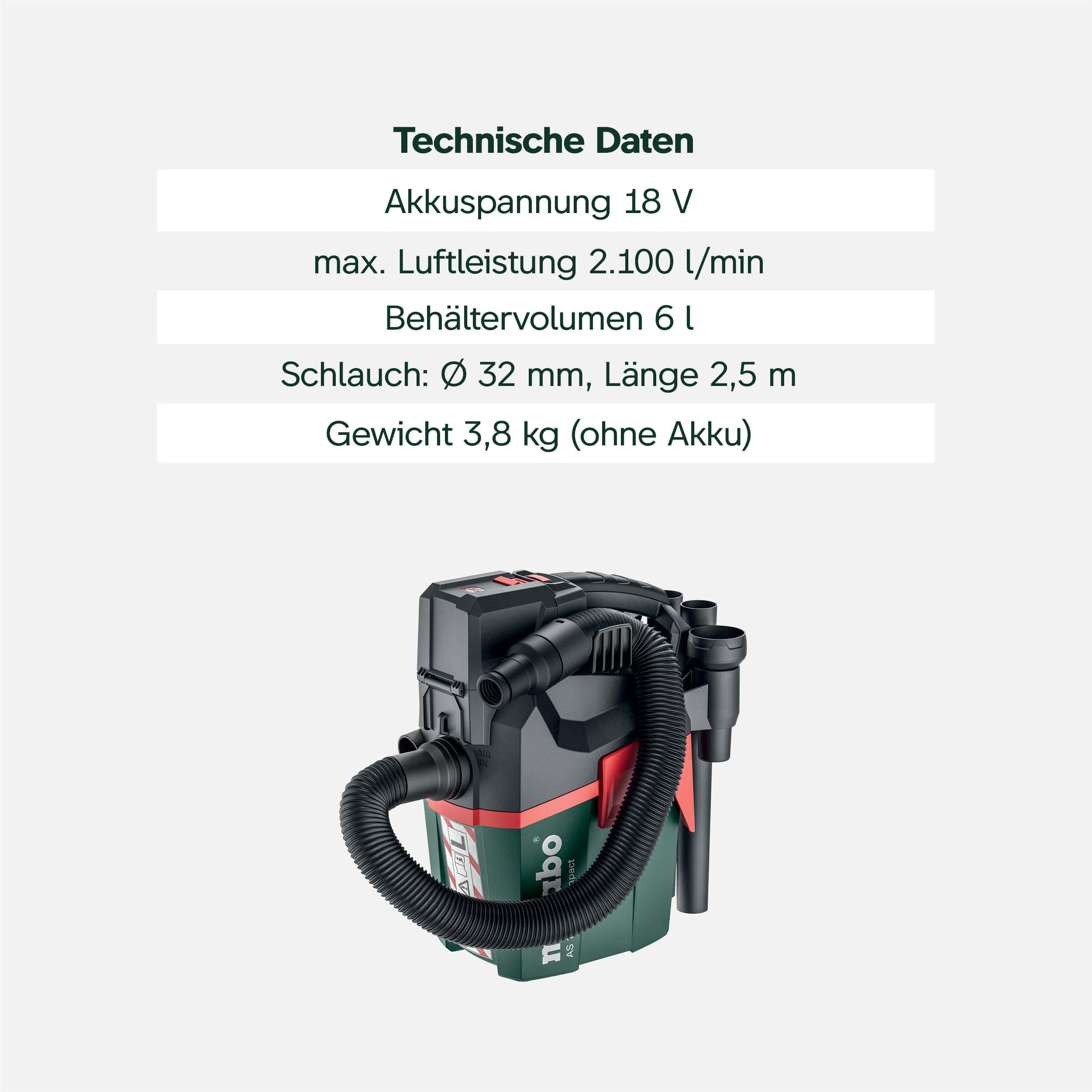 metabo-akku-sauger-as-18-l-pc-compact-18-v-industriesauger-nass-trockensauger-st image 4