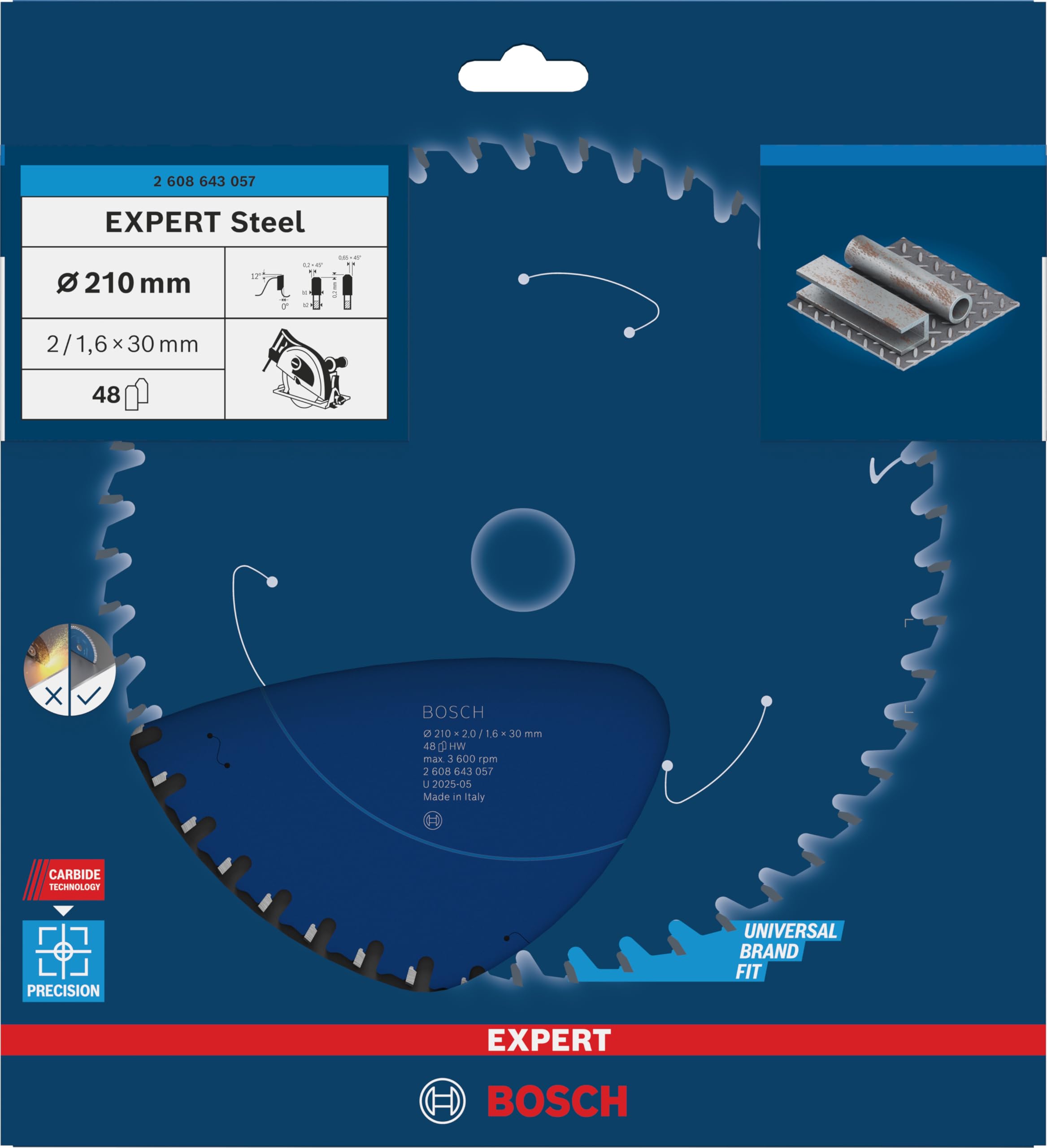 bosch-expert-for-steel-kreiss-geblatt-210-x-30-mm-48-z-hne-f-r-metall-trockensch image 2
