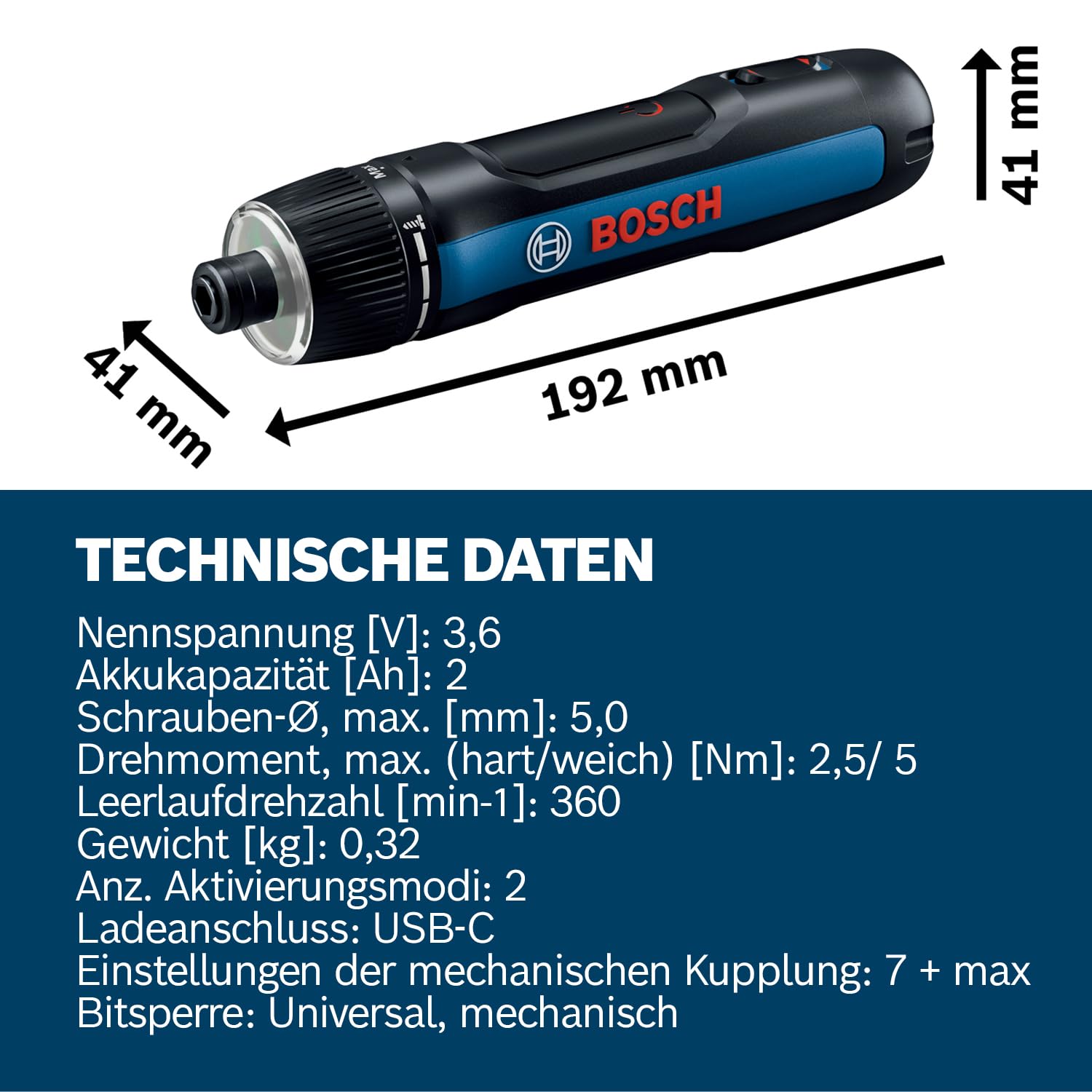 bosch-professional-akkuschrauber-bosch-go-3-inkl-8-tlg-bit-set-bitaufnahme-usb-c image 4
